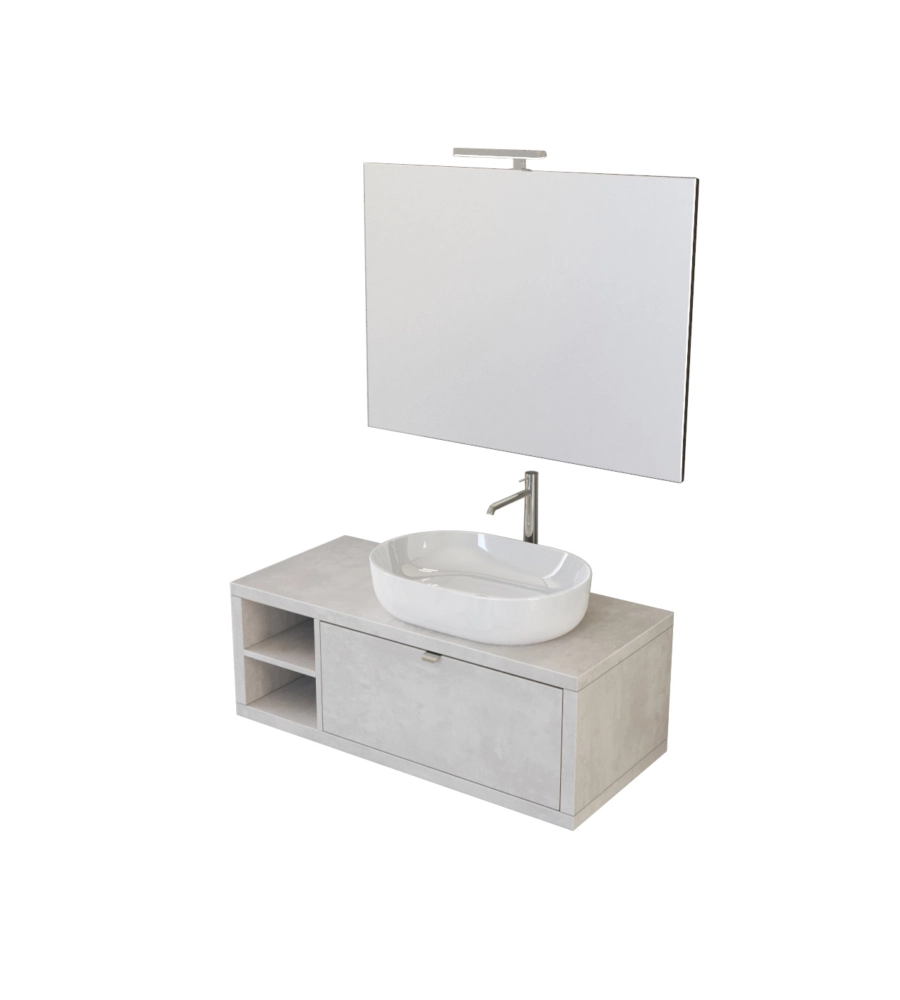MOBILE BAGNO "TINTORETTO" GRIGIO CHIARO, 110 CM